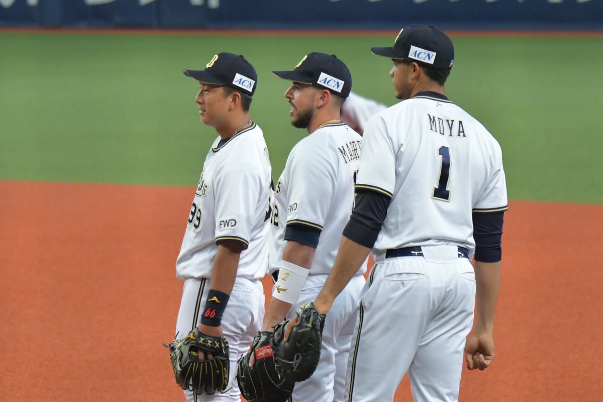 さき 19 07 17 おっきいトリオに混ざる筋肉と 大渋滞のミーアキャット的な オリックスバファローズ モヤ 選手 マレーロ 選手 杉本祐太郎 選手 小田裕也 選手 後藤駿太 選手