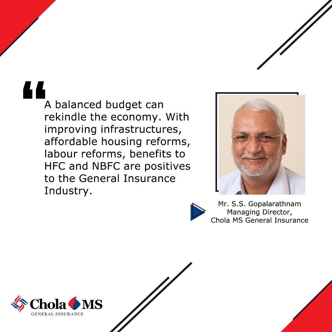 CholaMS's tweet photo. #BudgetByte2
There are small changes and big ones in every budget. Mr SS.Gopalarathnam, Managing Director- Cholamandalam MS General Insurance Company Limited talks about how some of the corporate sector reforms will impact the insurance industry.
#Budget #FinancialBudget2019 https://t.co/V6rghLCcsD