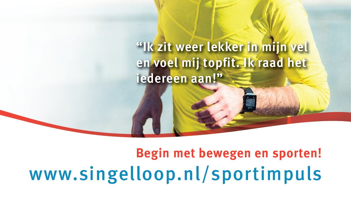 Ben jij of ken jij iemand die een sportimpuls kan gebruiken om weer lekker in zijn of haar vel te komen zitten? Voor meer informatie zie singelloop.nl/sportimpuls en meld je aan!
<a href="/AVGouda/">AV Gouda</a> <a href="/singelloopgouda/">De Goudse Singelloop</a> <a href="/GemeenteGouda/">Gemeente Gouda</a> #epicinderunning #fitforme