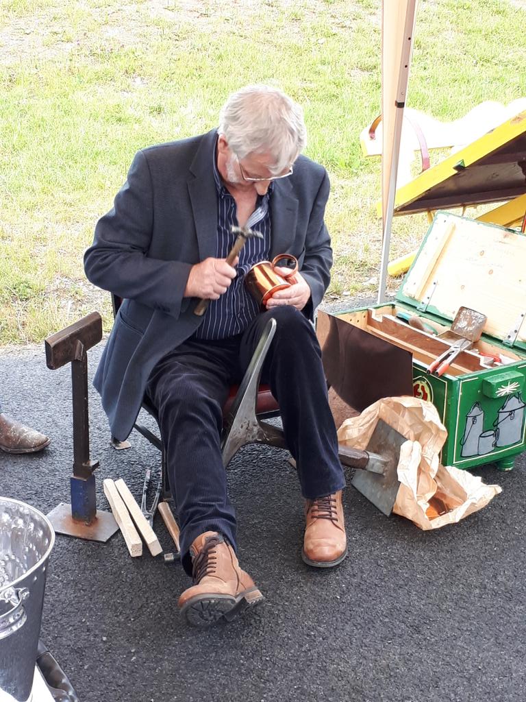 Tom McDonnell, master tinsmith in action at the Traveller Pride, Grange, Mullingar #FETLWETB #Communityeducation #LWETB