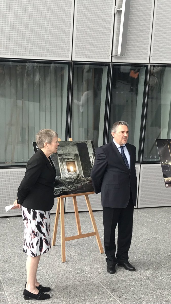TC_NATODT's tweet photo. On the occasion of #July15 #DemocracyandNationalUnityDay a photo exhibition of Anadolu Agency was inaugurated today by NATO Deputy Secretary General @Gottemoeller and our Permanent Representative Ambassador Mr. Basat Öztürk at NATO HQ. #15TemmuzDIŞ https://t.co/pzn4t3aCYT