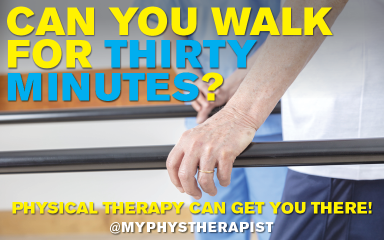 MyPhysTherapist's tweet photo. Can you #walk for thirty minutes? #PhysicalTherapy can get you there! https://t.co/HlyQjNgO6P

#MyPhysTherapist #HealthyLiving #ChoosePT #Recovery https://t.co/bD1YOm5Q1p