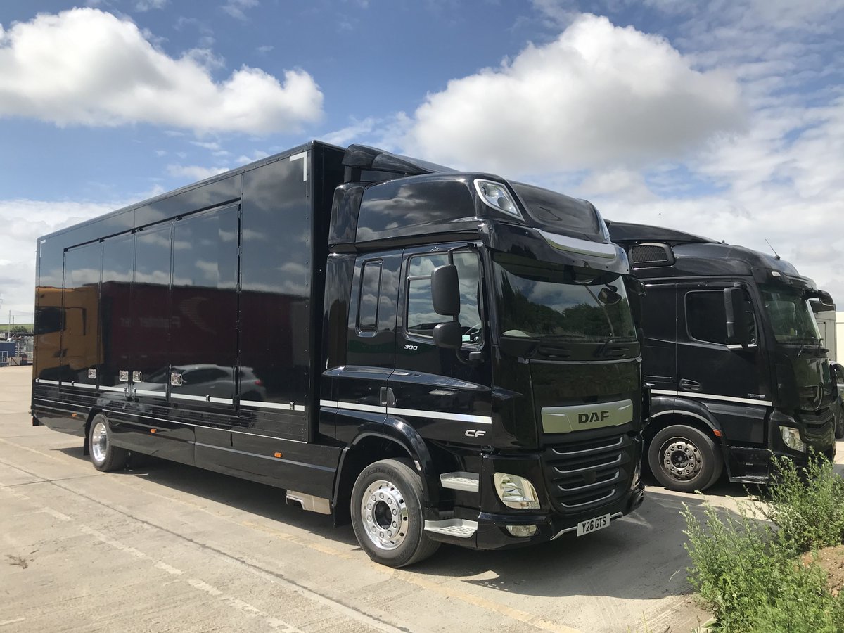 gtransportltd's tweet photo. Look what's turned up at the yard! So pleased with our new DAF 2-car rigid truck custom-made for us by @BelleCoachworks. Another fantastic addition to the fleet. https://t.co/zzWNfWD1z3
