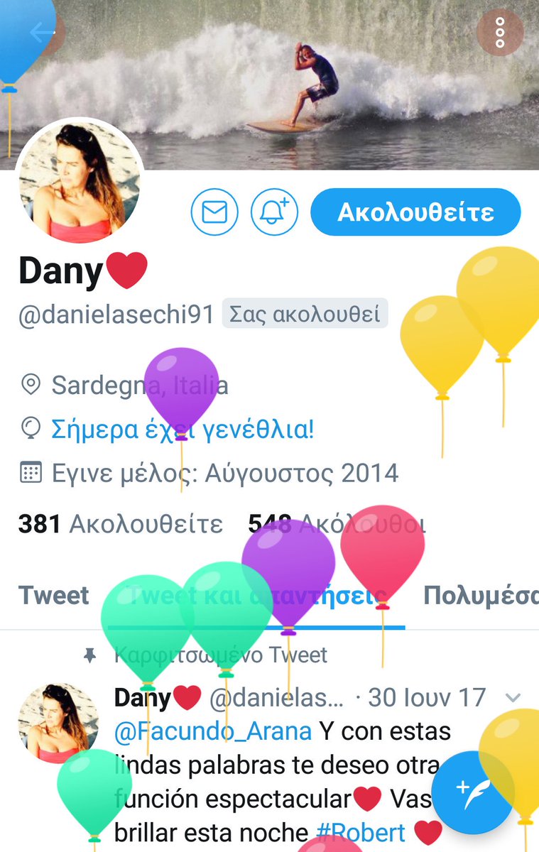 <a href="/Facundo_Arana/">Facundo</a> Buen día Tesoro! Globitos para otra amiga también hoy. Doble la fiesta! <a href="/danielasechi91/">Dany❤</a> Buon compleanno cara Daniiiiiiii!!!!!! 🎂🎉🎉🎉🎁🎁🎁🎈🎈🎈🎊🎊🎊 Que lo festejes rodeada con mucho amor y la felicidad te acompañe en cada día de tu vida!!! 😘😘😘🤗🤗🤗❤❤❤