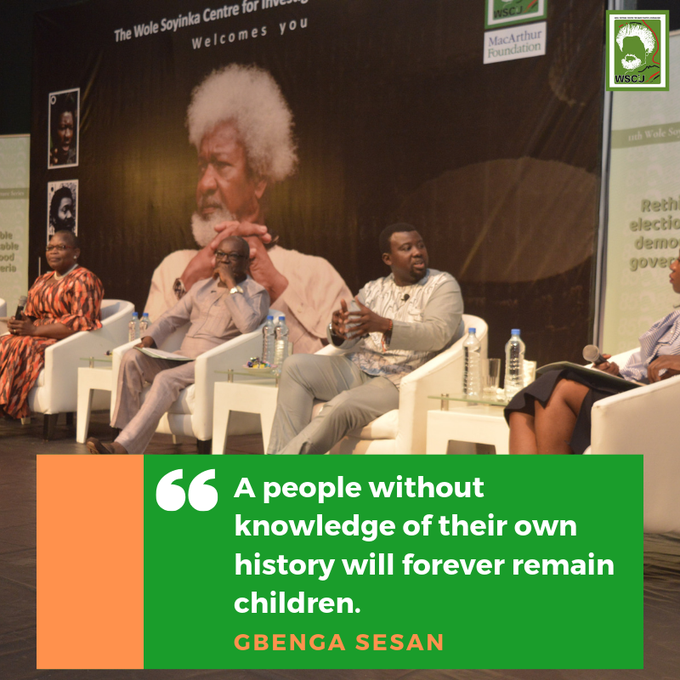 WSoyinkaCentre's tweet photo. 5. "A people without knowledge of their own history will forever remain children.” – 'Gbenga Sesan ( @gbengasesan )
#11WSCLecture https://t.co/hZDK6Eby7V