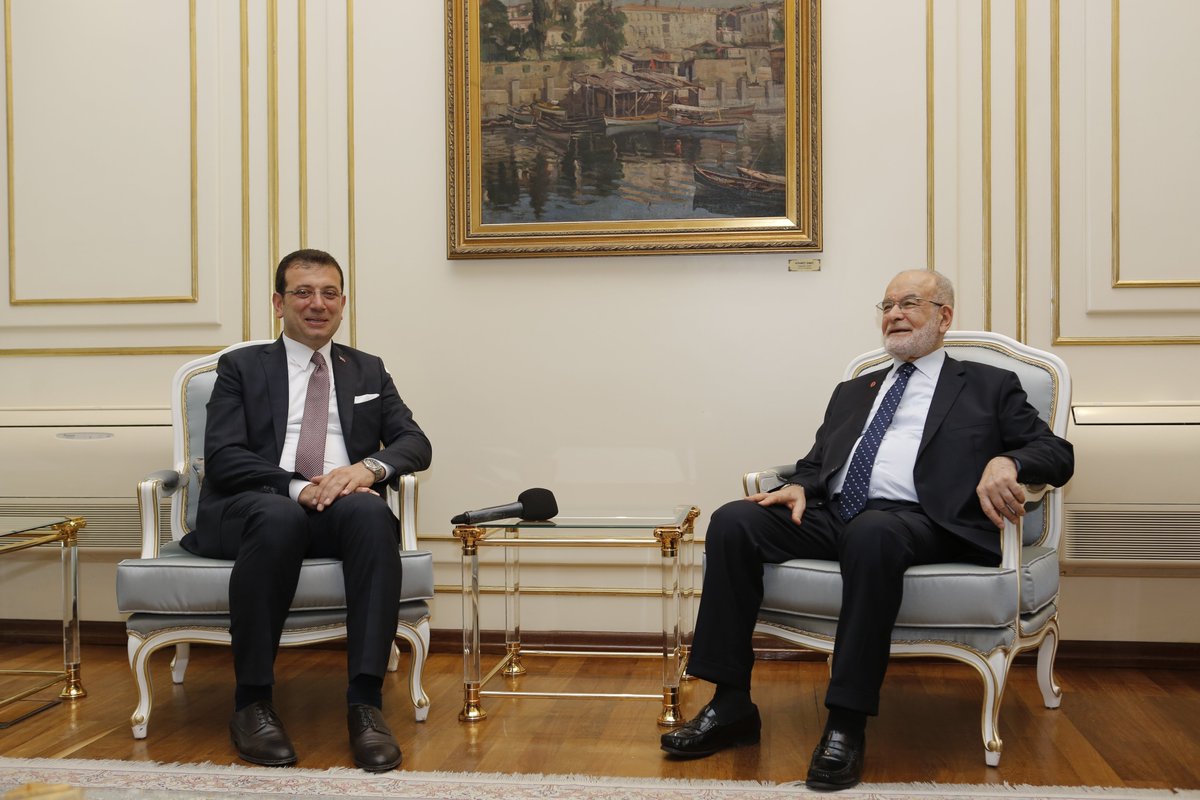 SaadetPartisi's tweet photo. Genel Başkanımız Temel Karamollaoğlu, İstanbul Büyükşehir Belediye Başkanı Ekrem İmamoğlu’na hayırlı olsun ziyaretinde bulundu. https://t.co/uoyKlY04rk