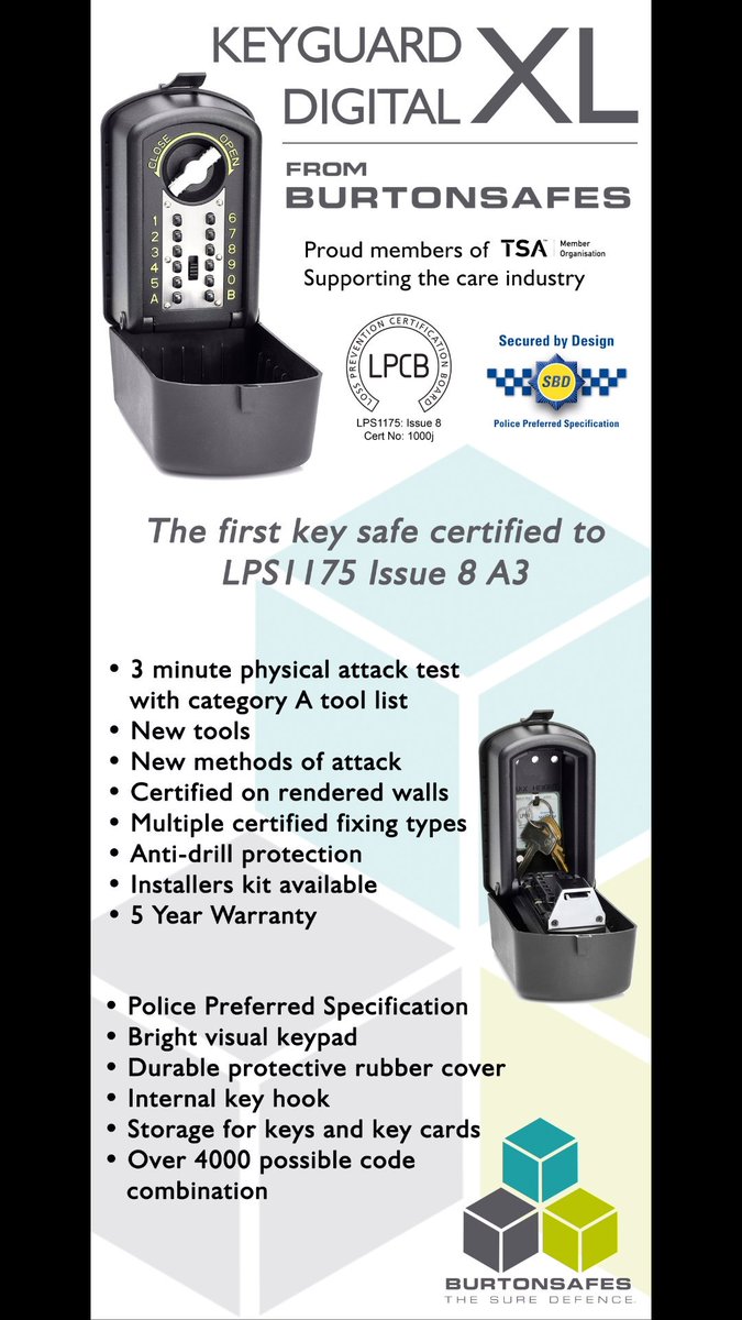 KeyguardXL's tweet photo. @alliedclaims If you are going to recommend a key safe then why not endorse the Keyguard XL, independently Police approved and physically attack tested. https://t.co/1aHLlJhQg1