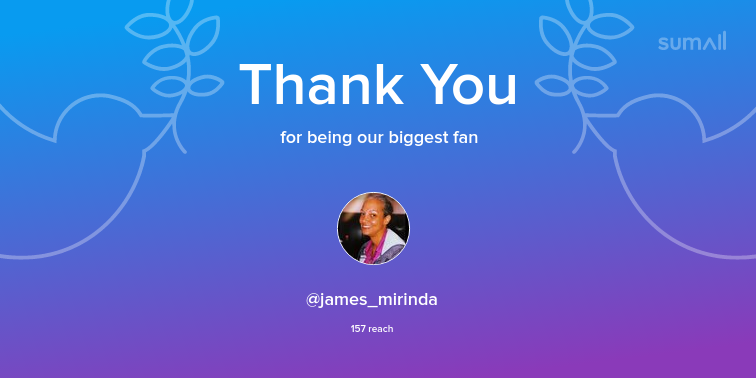 Our biggest fans this week: james_mirinda. Thank you! via sumall.com/thankyou?utm_s…