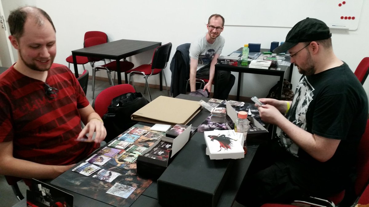 FFTCGorg's tweet photo. Happy #FFTCG #OpusIX Release Day everyone!
Having a great time opening displays with other players from our community. Incoming trading and deck crafting! #HYPE https://t.co/oGRImjjIXj