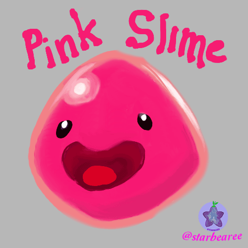 Starbearee's tweet image. I love Pink Slime, did this for @rogrstaylors, this simple dude is just too cute. &amp;lt;3 #slimerancher #pinkslime #digitalpainting #digitalart