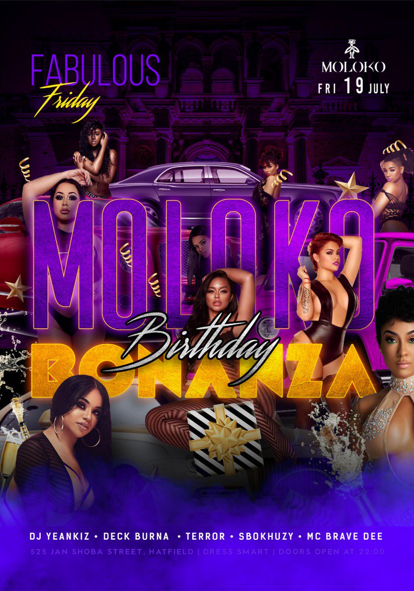 KagisoNaane's tweet photo. Only @MolokoPretoria @PakisoPacman_SA @Dj_Terror_SA @Rebecca13609526 @tailoredmolefe FabulousFriday 
#MolokoBirthdayBonanza   
#MolokoPretoria
#ForTheBeautifulRichAndFamous
#BecauseOfMoloko https://t.co/9lGqVABQt9