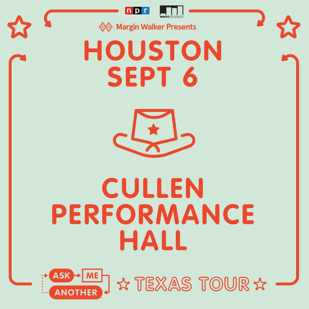 marginwalkerhou's tweet photo. JUST ANNOUNCED: Famous celebrity trivia podcast @NPRAskMeAnother is coming to @CPH_Houston on September 6th! Grab your tickets NOW at https://t.co/kzvZnjgyPj 🗣️ https://t.co/qRygwHdDOO