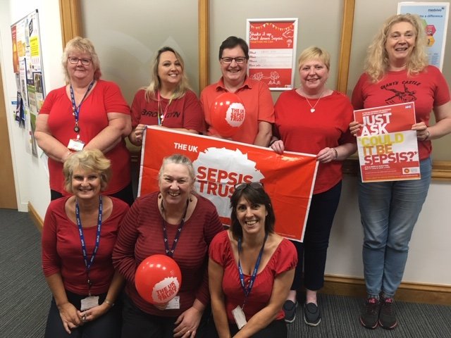 medvivonews's tweet photo. Great to see so many staff join in today's #GetRedDay to raise awareness of #sepsis and some funds for @UKSepsisTrust https://t.co/eqIJRaCrjS