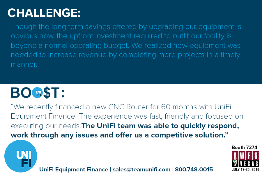 UniFiEdge's tweet photo. We are up for the challenge!
@AWFSFair
#Woodworking
#AWFS19 https://t.co/7Yb6qo72OR
