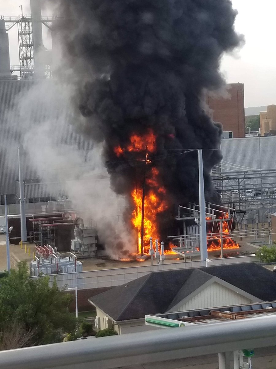 sierragillespie's tweet photo. Take a look at these photos a viewer sent me of the MG&E fire this morning. #MadisonOutage https://t.co/GX8qBh5THh