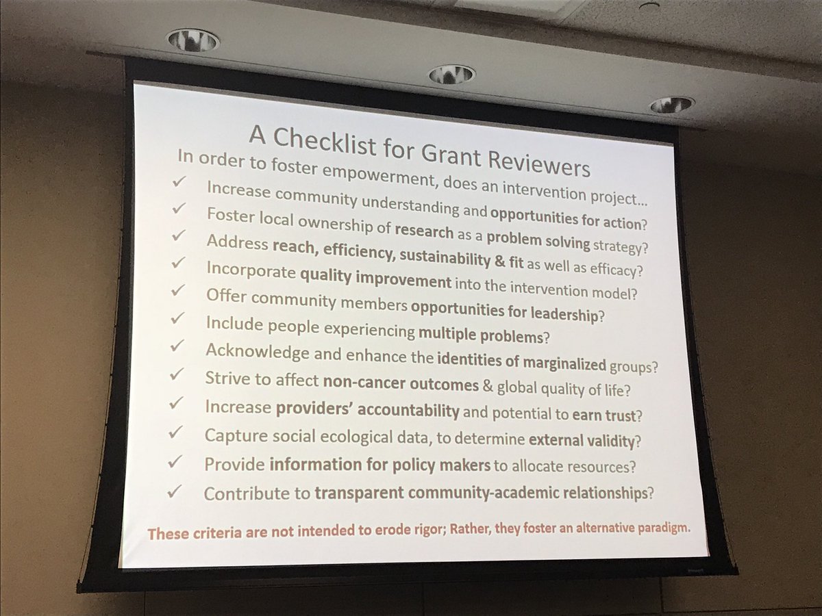 LMLowensteinPhD's tweet photo. Food for thought for community-engaged research at Cancer Prevention and Control Grand Rounds @MDAndersonNews https://t.co/04mtxLX4ZB