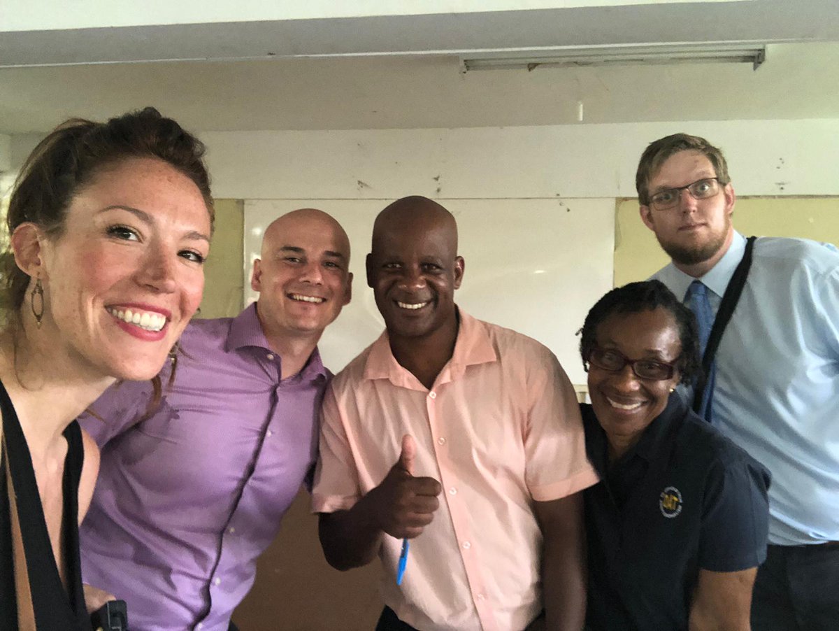 itfordominica's tweet photo. Three members of our IT for #Dominica Summer Institute team with Mrs. Celia Nicholas and Mr. Timothy Lavinier at the closing ceremonies earlier today.  Both Celia and Timothy serve on the board of directors and have dedicated countless hours to the foundation. https://t.co/1dDAZwOEkb