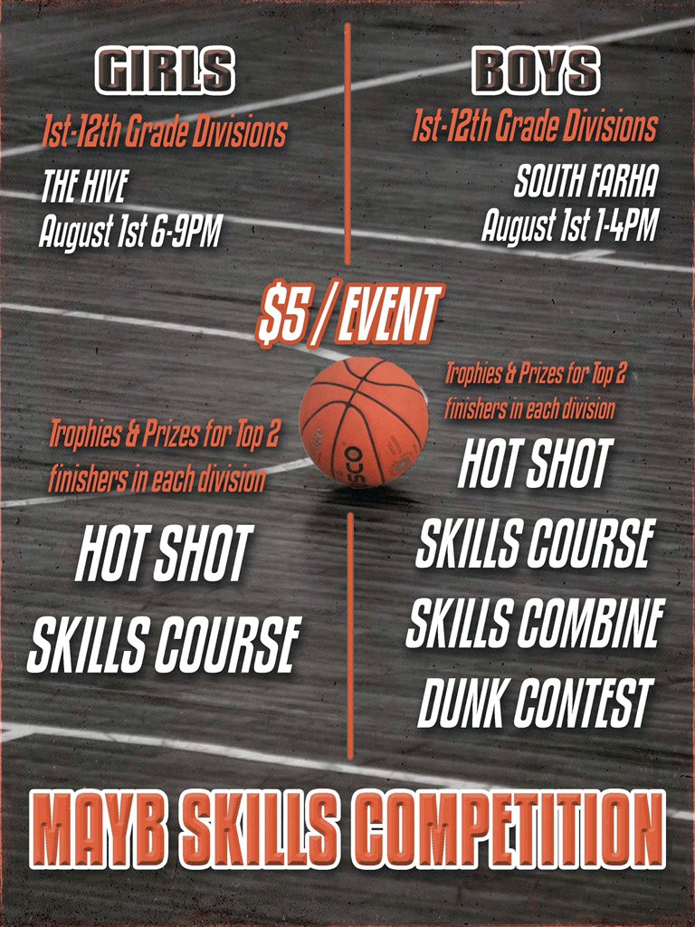MAYBbasketball's tweet photo. Less than 2 weeks until MAYB Nationals‼️ Here’s some information about the skills competition. If you’re not registered yet there is still time to get in! Give us a call at 316-284-0354 https://t.co/nLTt9MeSpY