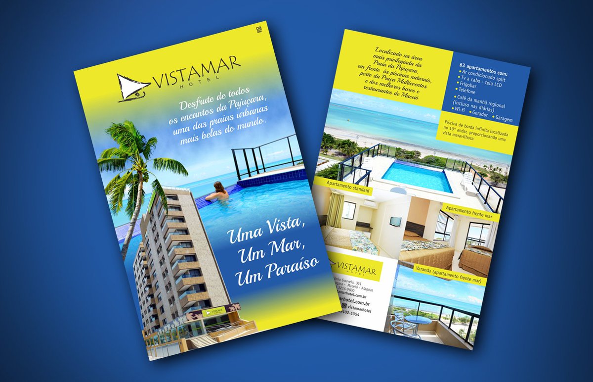 DAAZpropaganda's tweet photo. Lâmina que criamos para o Vistamar Hotel.  #panfleto #designgrafico #adnael #design #propaganda #daazdesign #daazpropaganda #adnaeldaaz #designgráfico #designergrafico #designeditorial #folder #lamina https://t.co/54ItEulj3H