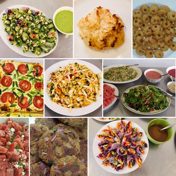 YRFoodNetwork's tweet photo. In June #CommunityCooks focused on summertime sides & salads. We received 180lbs. of rhubarb and made compote, vinaigrette & syrup from it. Our goal was to use the oven less and enjoy local produce. Our 54 participants made & donated 104 delicious meals to #CMHAAurora! #yrfncooks https://t.co/1ivze8d7TI