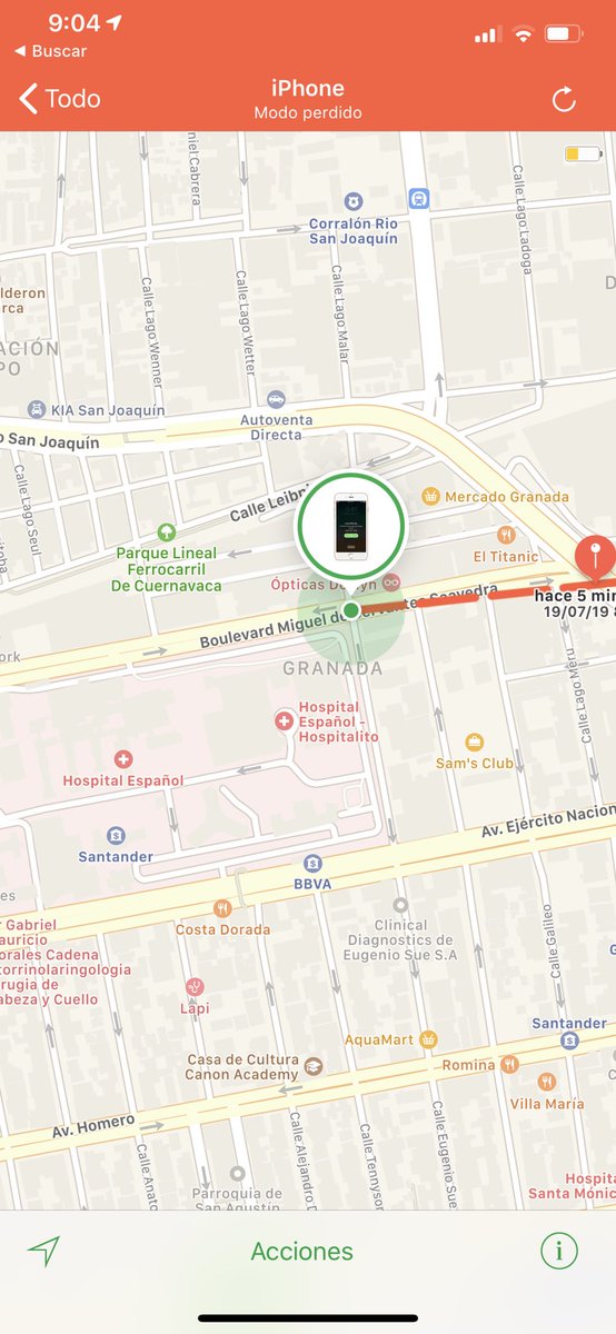 PatriciaAmezcua's tweet photo. El conductor se llama Luis Armando y maneja un Nissan Versa, si lo ven díganle que devuelva el celular o mínimo cuiden los suyos. Esta es la última ubicación en tiempo real del teléfono. Esperemos que podamos recuperarlo @Uber_MEX #uber #uberrata https://t.co/tpOJlc64nn