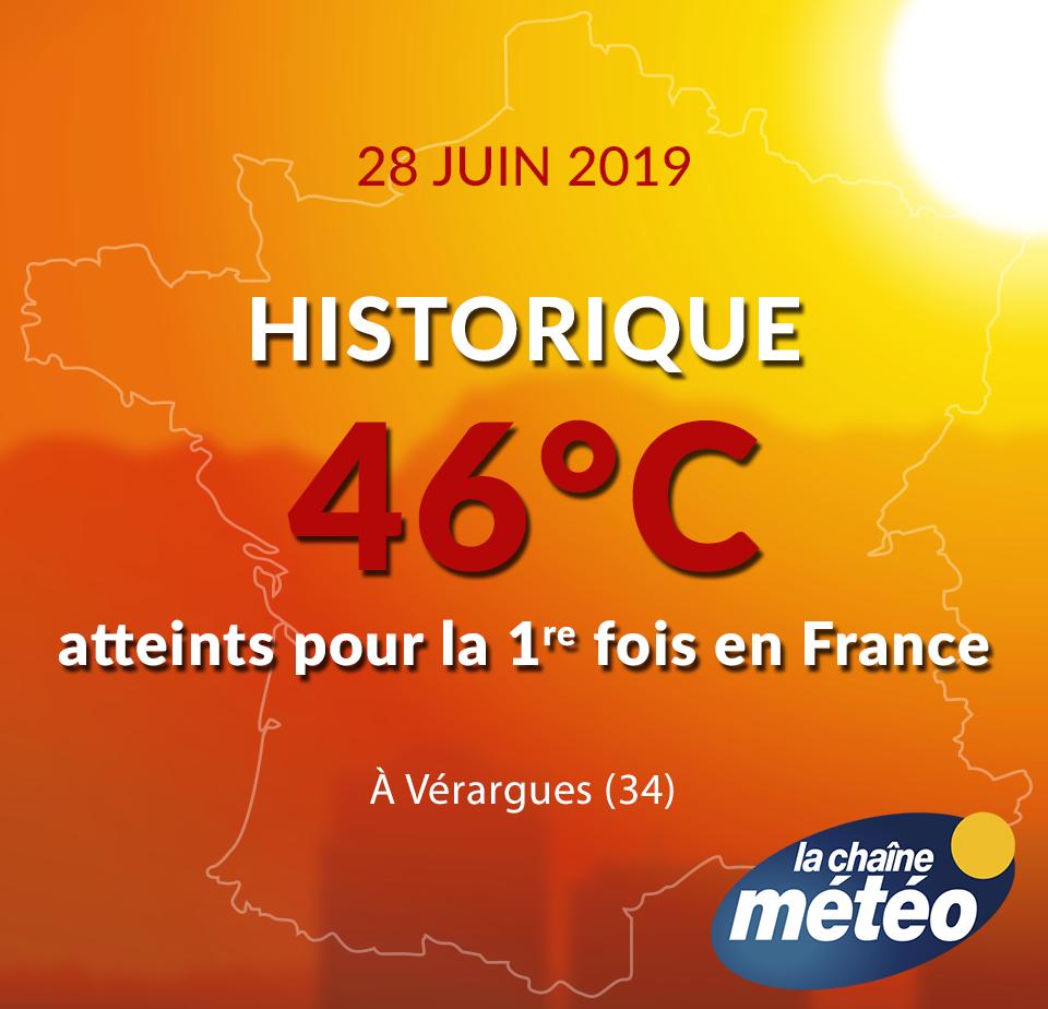 La Chaîne Météo on Twitter: "Gallargues-le-Montueux et ses 45,9°C ont été détrônés ! C'est désormais Vérargues, dans l'Hérault, qui détient le #RECORD DE #CHALEUR TOUS MOIS CONFONDUS en France avec... 46°C mesurés