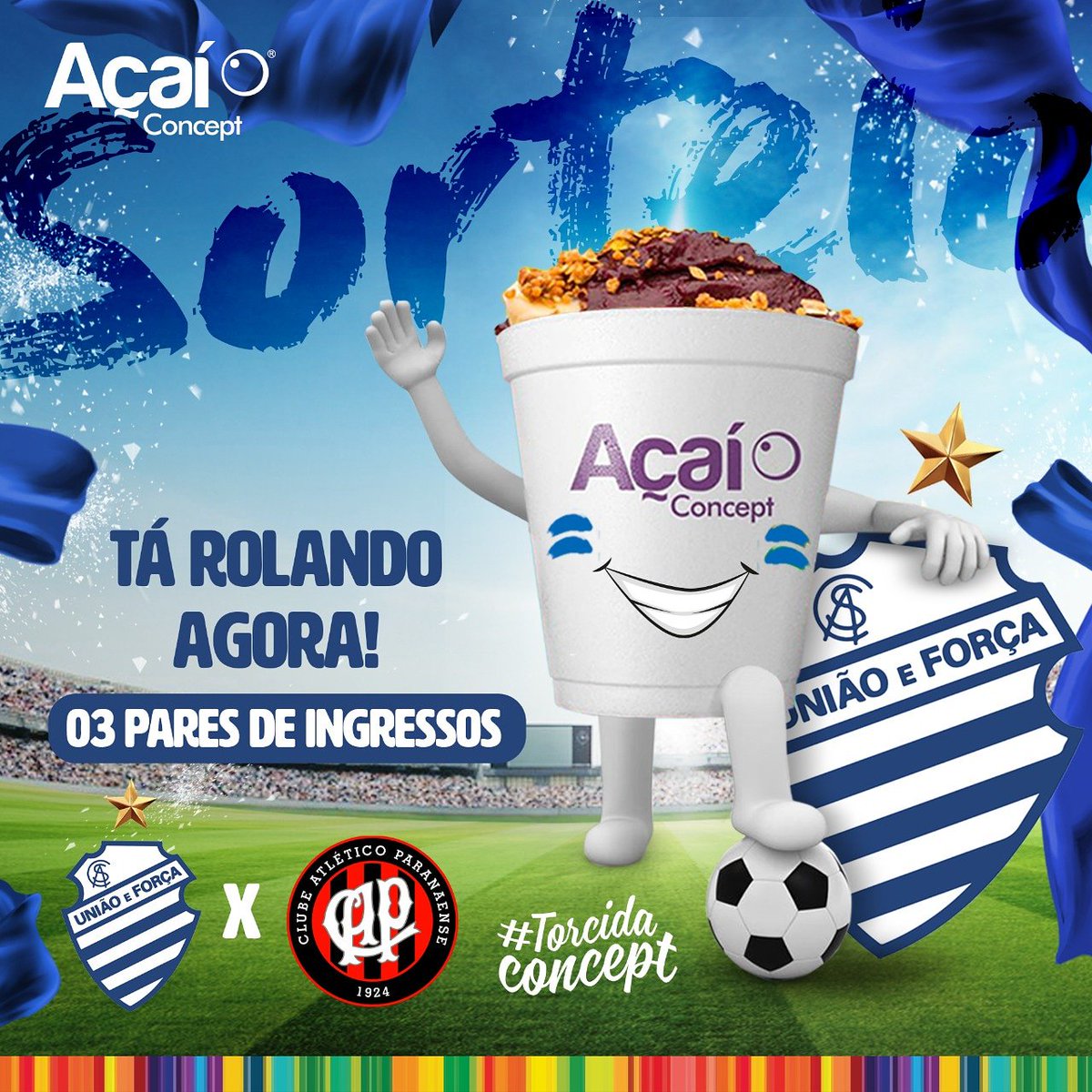 CSAoficial's tweet photo. Se liga, Nação Azulina! 💙 Tá rolando, no perfil do @acaiconcept, um sorteio de 3 pares de ingresso do super jogo de amanhã! 🙌🏼 Corre lá pra participar!
#acaiconcept #viciadosemacai #transformesuavida https://t.co/Q1i13WXmnX