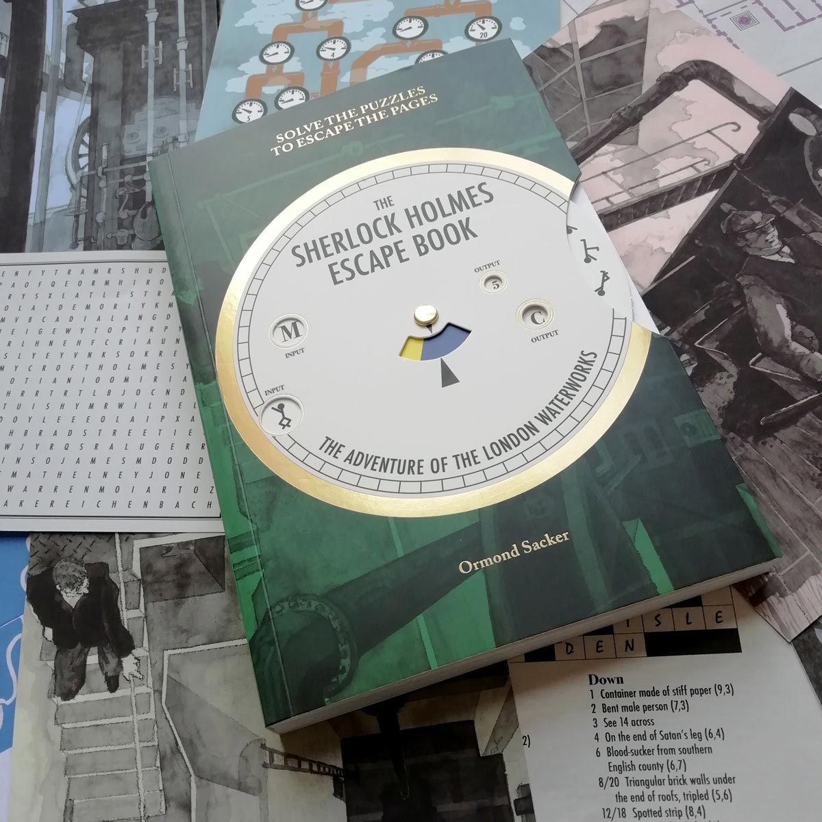 Puzzles? ✅ Sherlock Holmes? ✅ Volvelle? ✅ The puzzle/adventure/escape #SherlockHolmesEscapeBook now out in the UK. Tip o’ the ol’ deerstalker to <a href="/AmmonitePress/">AmmonitePress</a> and <a href="/waterandsteam/">London Museum of Water & Steam</a> beholder.uk/holmes-escape-…