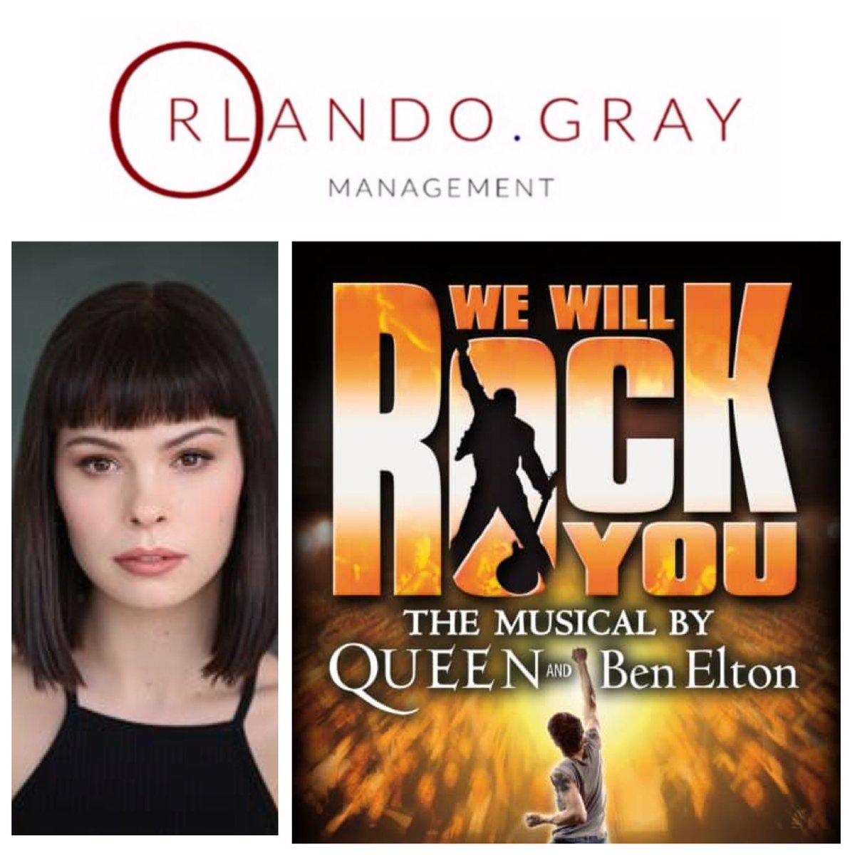 OrlandoGrayMgt's tweet photo. A HUGE congratulations to our @LauraAvaScott who’ll be joining the upcoming U.K. Tour of We Will Rock You! We are incredibly proud! 🤘🏻🤘🏻🤘🏻 #TeamOGM 🔥 https://t.co/LtQ8nEbuxs