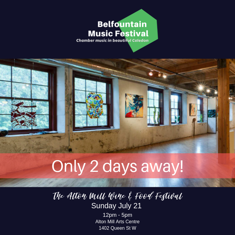 CaledonMusFest's tweet photo. TWO MORE DAYS! While sipping some delightful wine, tasting local food, and viewing the art, come enjoy great music performed by some of our BMF musicians at the Alton Mill Wine &amp; Food Festival
Buy tickets https://t.co/wV2jKkevhJ
#BelMusFest #AltonMill #Wine #Food #southernontario https://t.co/c79oZurbMP