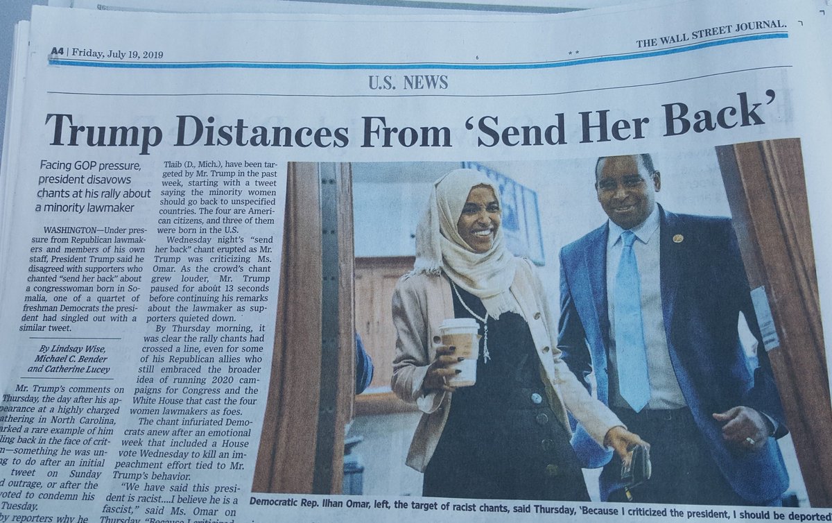KToltz's tweet photo. That's my Congressman @JoeNeguse freshman/leader/first generation American all around great guy, showing the love to folk-hero @IlhanMN in the pages of @WSJ today! These freshmen/women are coming! I call them #TheReplacements @HouseDemocrats #IlhanOmar #copolitics #DemHouse https://t.co/xLNUSKJWTz