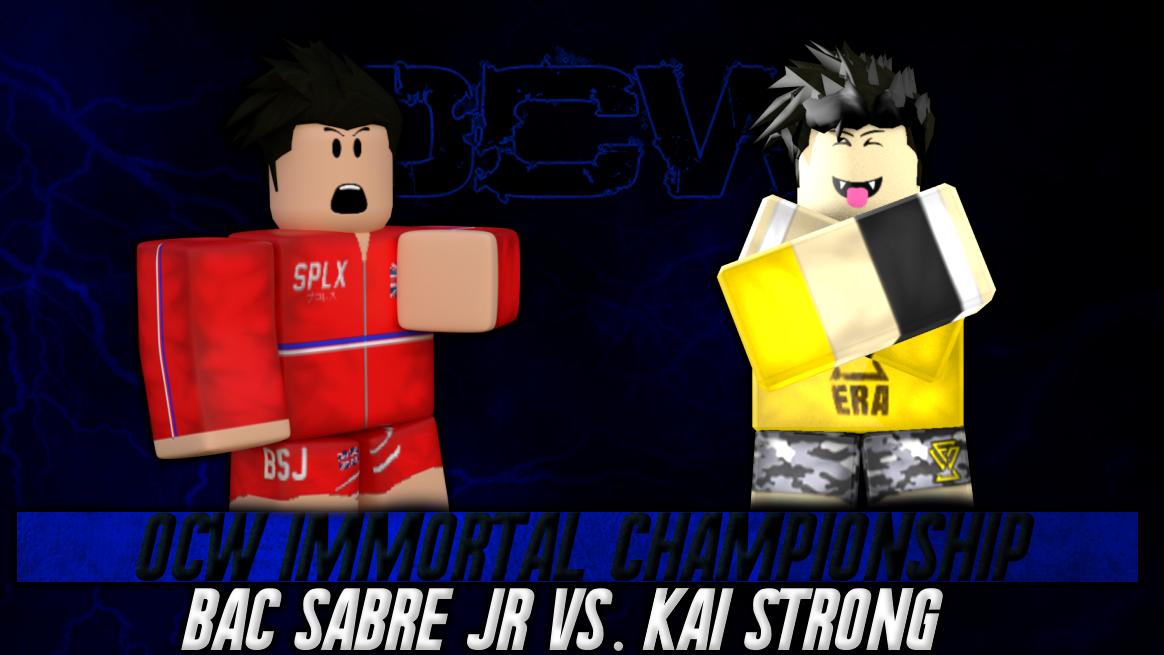 UWARBLX's tweet photo. UWA CHRONICLES PART 1 MATCHUP: OCW IMMORTAL CHAMPIONSHIP! #KaiStrong cashing in his rematch clause against the champion, @SabreBac ! Will Bac retain or will kai win the title once again? https://t.co/4zI69O2sUW