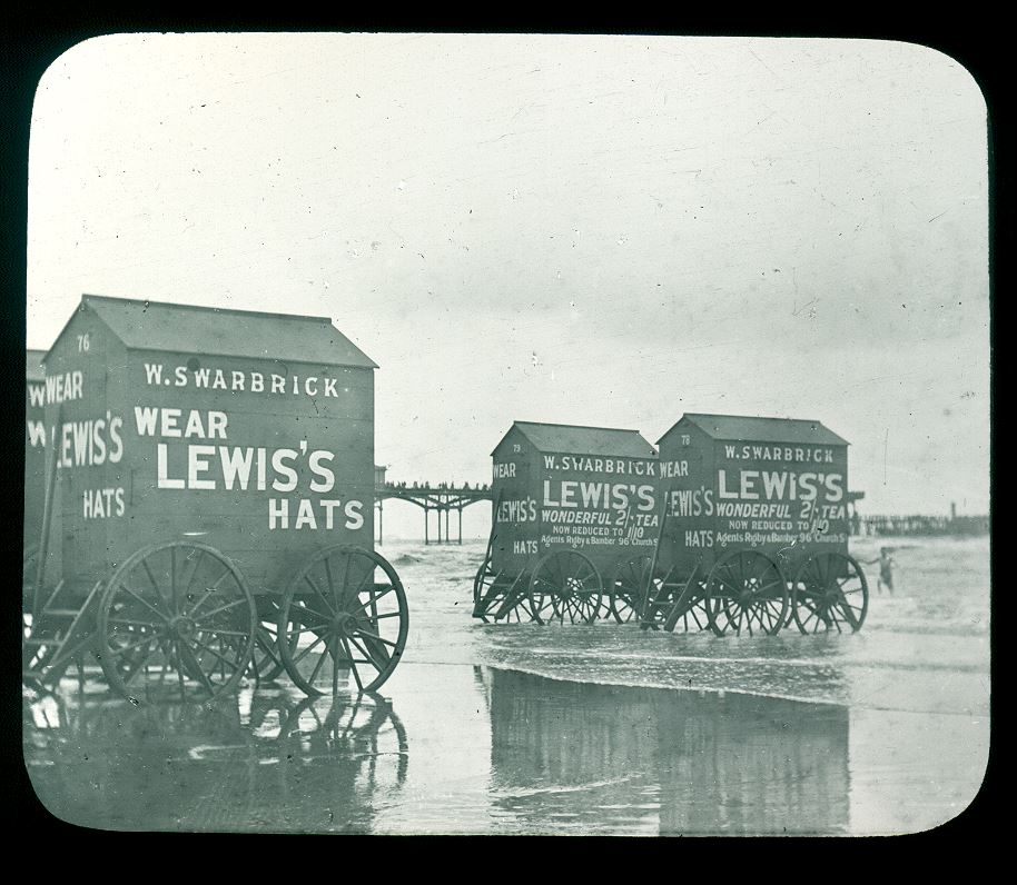 These bathing huts were photographed at Blackpool around 1890, when they would have allowed people to change and bathe in the sea without the risk of being seen from the prom #ArchIveTravelled #exploreyourarchive