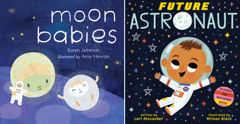 LoriJAlexander's tweet photo. MOON BABIES and FUTURE ASTRONAUT are teaming up to celebrate the 50th anniversary of the moon landing. Retweet for a double giveaway! Winner randomly selected 7/24/19. @KarenJameson15 @amyhevron @PutnamBooks @Scholastic @KatRushall #teamkrush #moonbabies https://t.co/3gtv24OBoa