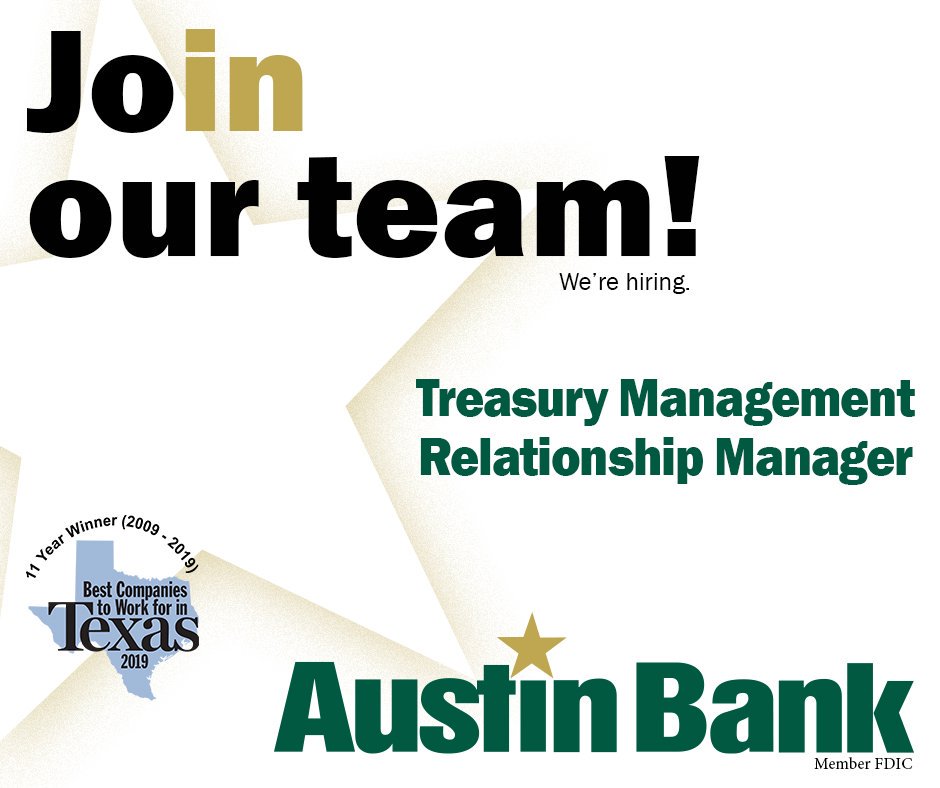 Position available with Austin Bank - check this link for more info. tinyurl.com/ABTMcareer