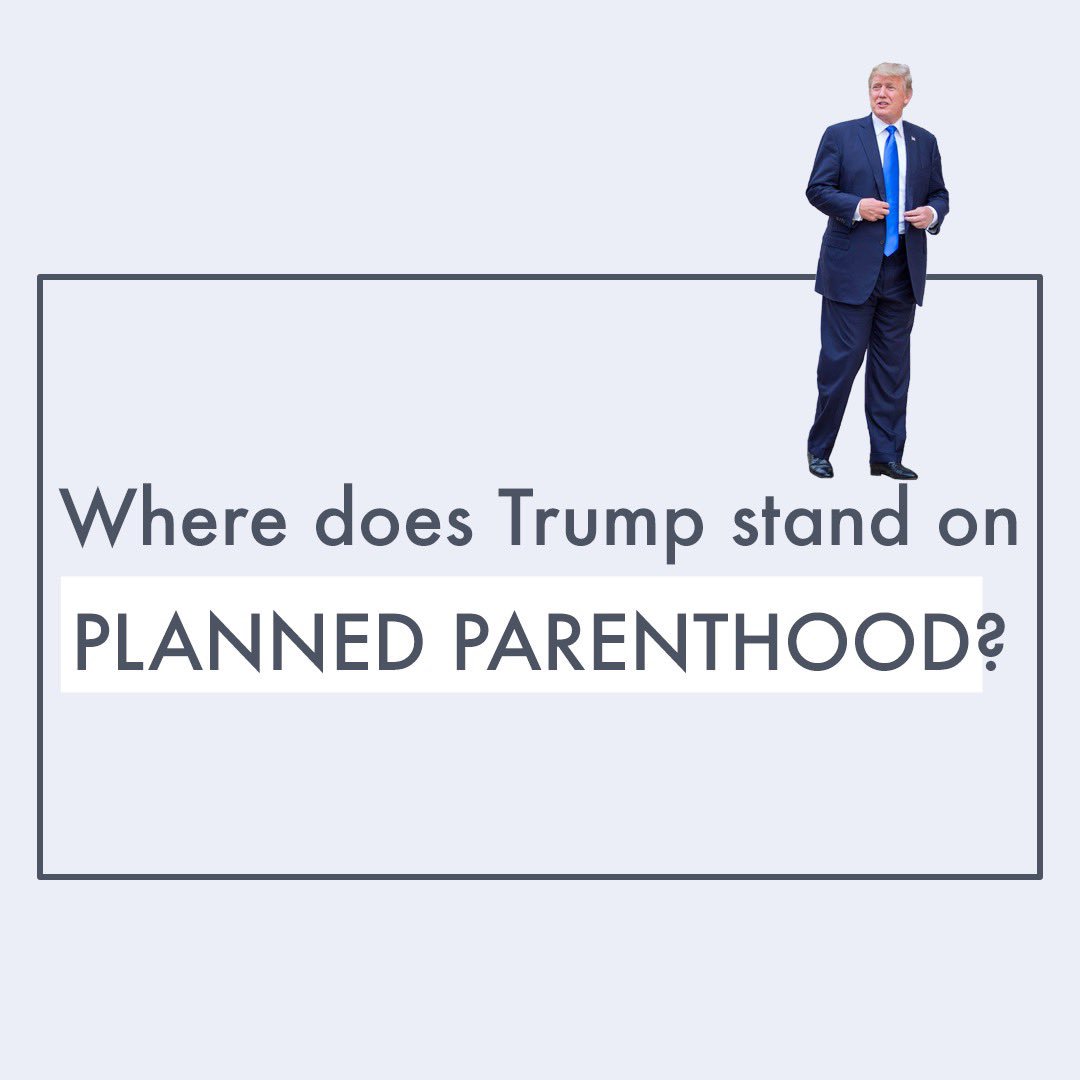 regularpplfor's tweet photo. "...But Planned Parenthood should absolutely be defunded. I mean if you look at what’s going on with that, it’s terrible. And many of the things should be defunded and many things should be cut." -Trump on Fox News in 2015 #wheredoestrumpstand #minus45 #dumptrump https://t.co/aXJv91BdwF