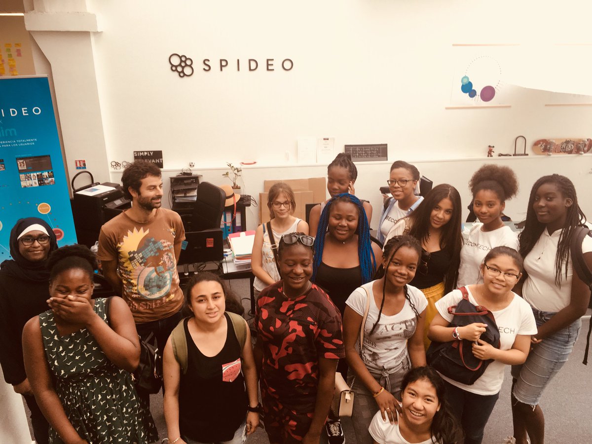 SpideoTV's tweet photo. Five days to go until we welcome all the girls for the #jumpintech2019 program by @BecomtechFr ! As a tech company, it is important for us to inspire women of a young age to become whatever they want. #BecauseGirlsCan💪 #kindtech https://t.co/VeBkMRnJKI