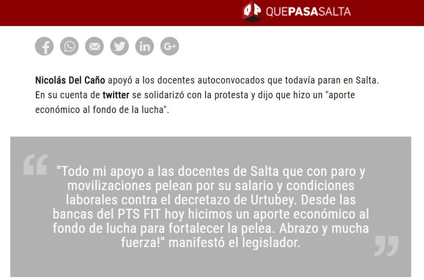 Es buenísimo que apoyen la lucha docente. El problema es que este sector tergiversa lo que ofrece el Gobierno Provincial, engaña a los docentes para usar el caos como capital político y omite reclamar con fuerza al Gobierno Nacional por la quita del Fondo Compensador