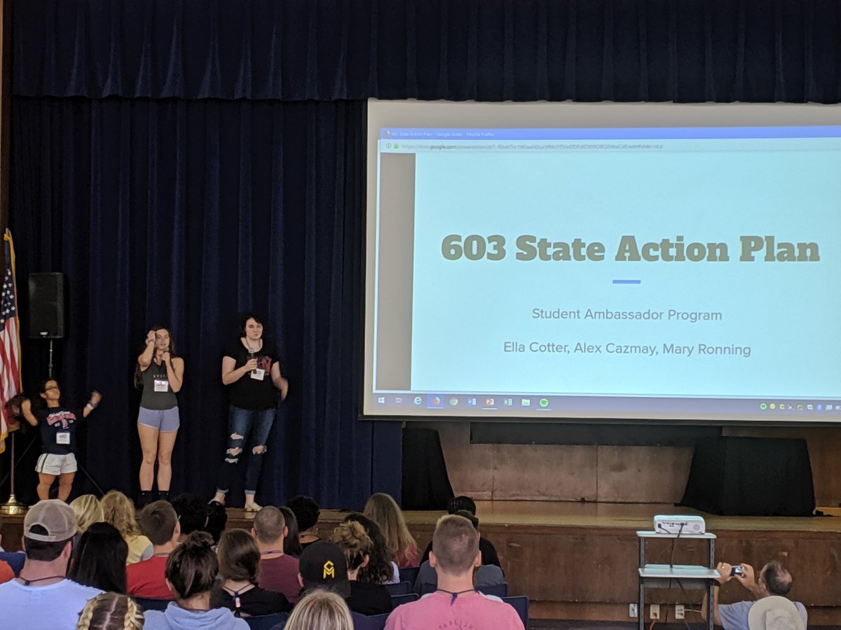 NHIAA_LOA's tweet photo. Great job by NH students presenting their student ambassadors action plan to all at #NESLC19 https://t.co/NaiqbBjLch