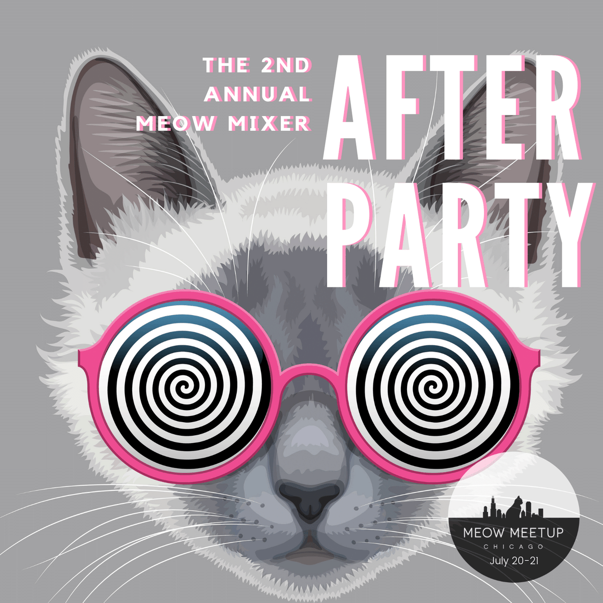 MeowMeetUp's tweet photo. The Meow Mixer After Party at Joe's Live in Rosemont - only $25
+ 2 alcoholic drinks 🍸 🍹 🍻 
+ heavy appetizers 🍢 🍿 🌯 
+ Live music concert 🎵 🎶 🎸 
Limited availability. Get tickets ahead of time. 
https://t.co/ccbsR5LNo2
#meowmeetup #catsofchicago #rosemont https://t.co/7E0NOuIcUf