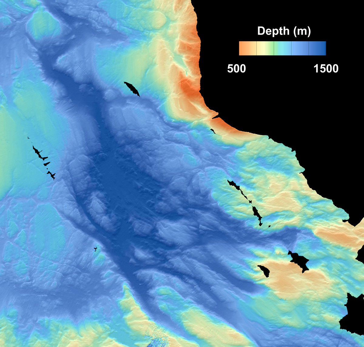 Image of the seabed near Thwaites and Pine Island Glaciers in Antarctica