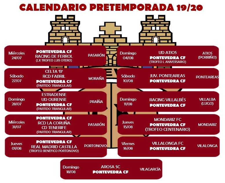 🗞️🇱🇻 | Novedad en la pretemporada, el <a href="/PontevedraCFSAD/">Pontevedra CF 🦴</a> jugará 1 partido más 💪🏻

✅ <a href="/VillalongaFC/">Villalonga FC</a> - PontevedraCF (Viernes16/8) 

📢 Cambio de fecha (🏆 Trofeo Centenario jueves 15/8)
<a href="/MondarizFC/">Mondariz FC</a> - PontevedraCF