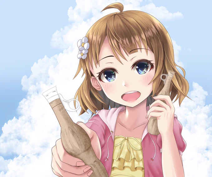「お兄ちゃんも頑張ってるから特別に半分あげるっ」
#ミリシタ #周防桃子 