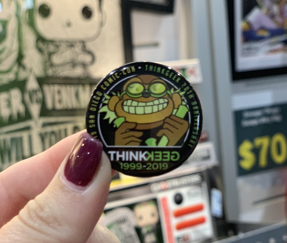 Want a mad scientist Timmy button? Come by booth 3349 and give us your most evil laugh. Mwah ha ha #SDCC19 #SDCC2019