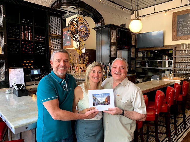 Tierneyrg's tweet photo. It's Never too late to say THANK YOU! The "Grimke Gimlet" created by Joe,added much fun to #HP150 'Festival in the Streets', John Malone @Tierneyrg, #HP150 Festival Chair & Maria Esdale Farrell #HP150 Family Day Committee thank @antonio_bacaro for a very creative promotion! https://t.co/MN5yy05XlZ
