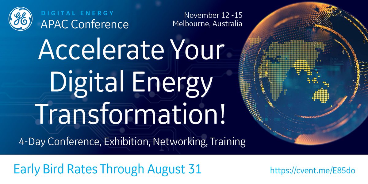 BethSneed's tweet photo. There’s no better place to get “Energized” than GE Power's #GEAPAC19 in Australia in springtime! 
Register before August 31 to save your seat (and some money.) https://t.co/KLtSIWmmOq https://t.co/uCZo292bFJ