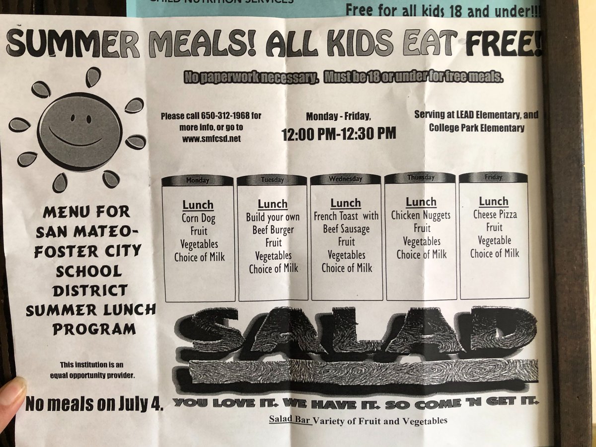 caravanstudios's tweet photo. There are now approximately 45,000 open, free #SummerMeals sites in the USA. You can find them using our #RangeApp. Here are some in #SanMateo and #FosterCity #CA. Find your site at https://t.co/IJispNqieZ https://t.co/JUEghNhFw5