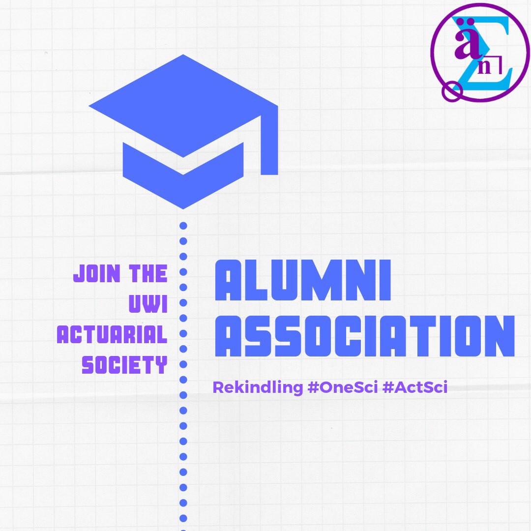 UWIActuarialSoc's tweet photo. Did you graduate with a https://t.co/P4vSV8x0aw in Actuarial Science? or expecting to graduate in November 2019? were you a member of UWIAS? Then we want you! 
Check your emails for the registration forms didn't get an email?. Rekindle your Act Sci Pride. #OneSciActSci https://t.co/4ftvLAVWhu