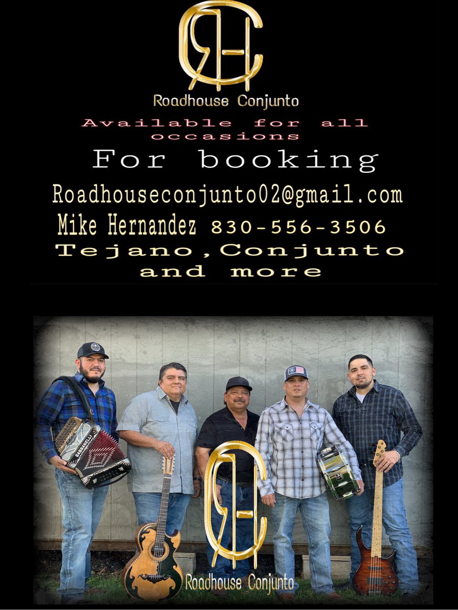 RConjunto's tweet image. Booking info for Roadhouse Conjunto...