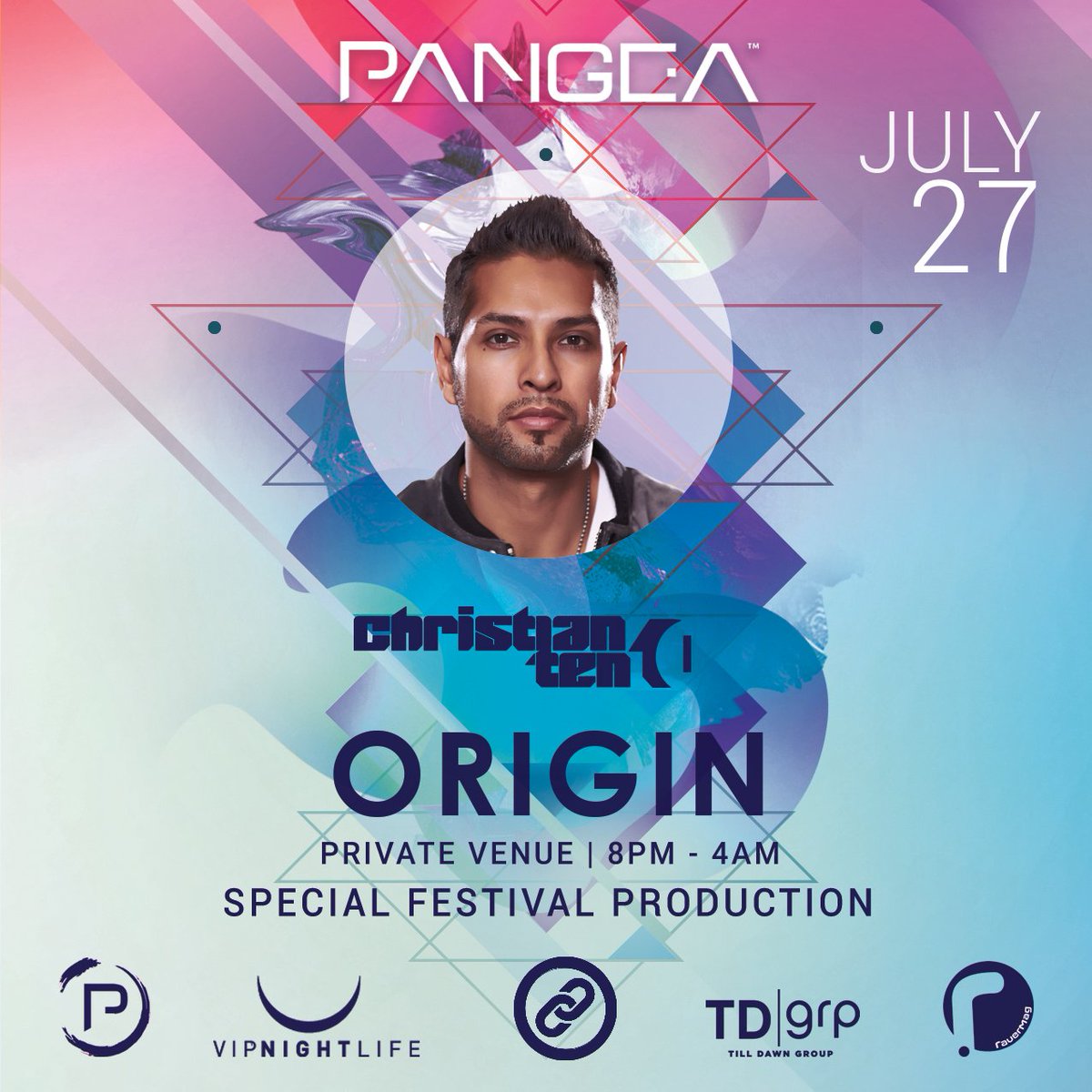 🎉🎉ARTIST ANNOUNCEMENT!! We are excited to have <a href="/ChristianTen/">Christian ten Brinke</a> on the main stage at #ORIGIN on July 27th! TICKETS ON SALE NOW -- bit.ly/Origin-Pangea
#ORIGIN #PANGEA #PANGEAEVENTS #LONGBEACH #PROMO #OC #LA #HOUSEMUSIC #DANCEMUSIC #4AM #PROMO #CONCERT #LIVEEVENT #AFTERHOURS #DJ